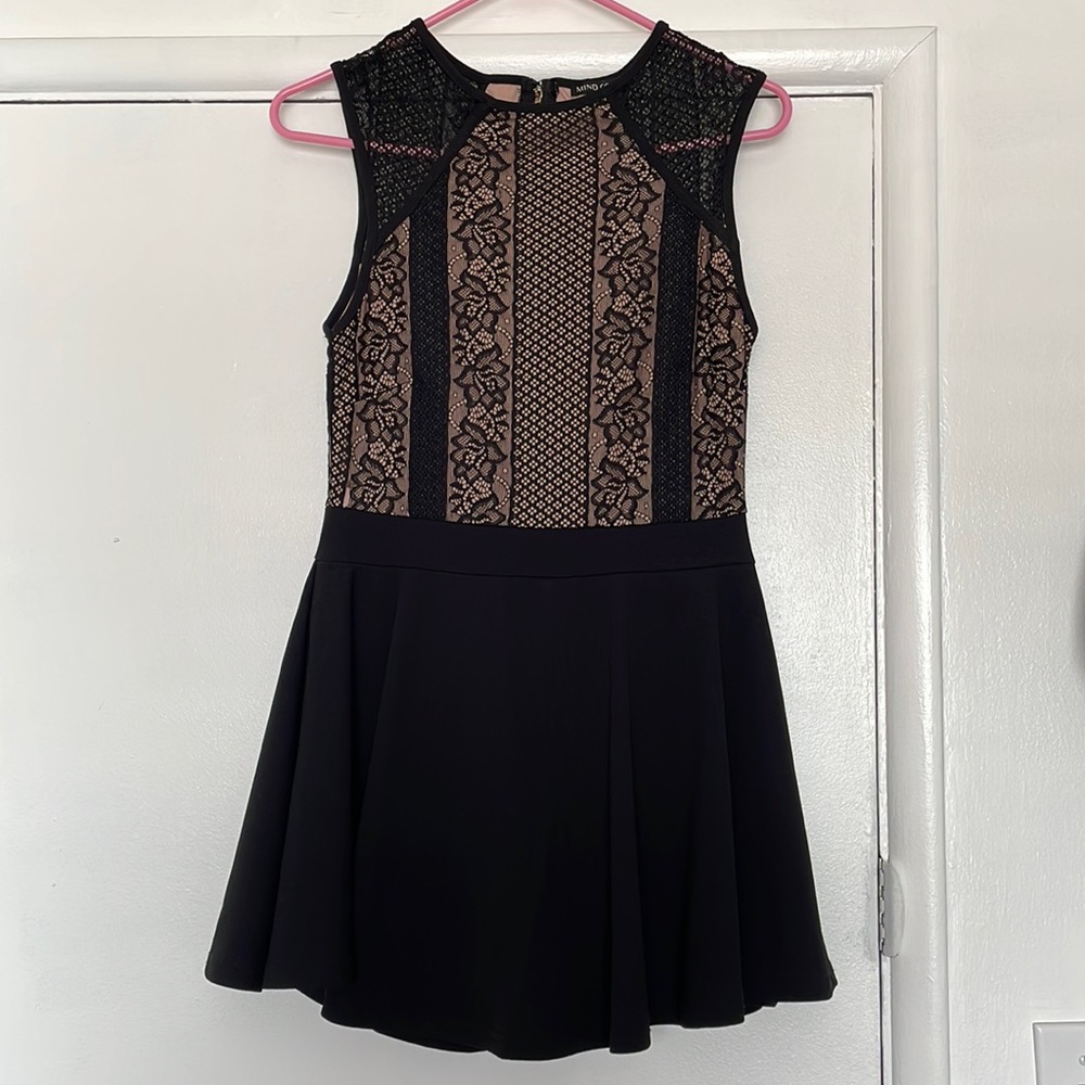 Black and Pinkish Tan Mini Dress